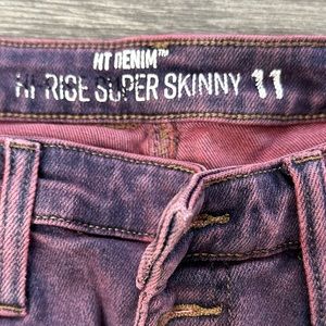 Size 11 pink faded skinny jeans by HT DENIM